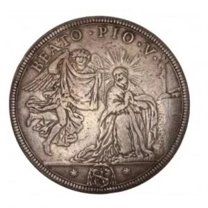 Реверс монеты Папская область, 1 пиастр, 1673