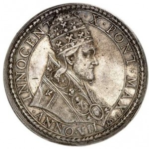 Аверс монеты Папская область, 1 пиастр, 1650, Открытие Святой двери