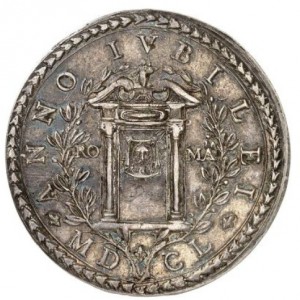 Реверс монеты Папская область, 1 пиастр, 1650, Открытие Святой двери