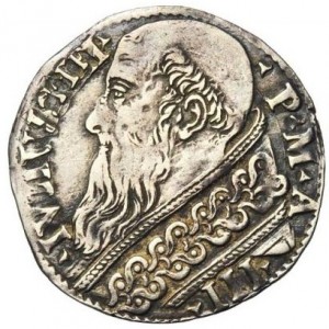 Аверс монеты Папская область, 1 джулио, 1550-1552