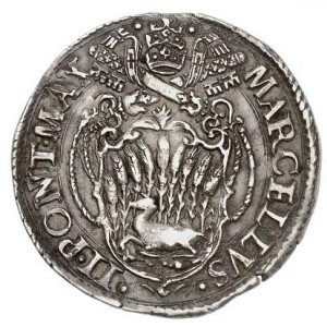 Аверс монеты Папская область, 1 джулио, 1555, Папа Марцелл II