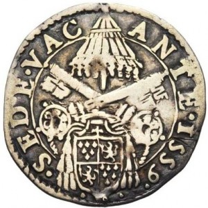 Аверс монеты Папская область, 1 джулио, 1559, Вакантный престол /Святой Павел/