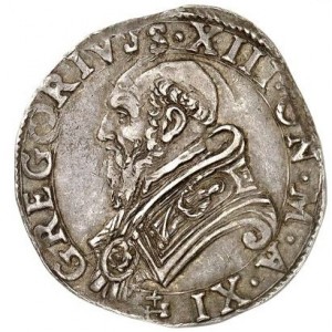 Аверс монеты Папская область, 1 тестоне, 1572-1584