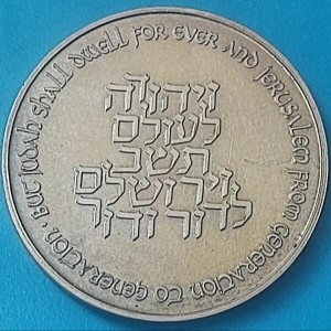 Реверс монеты Израиль, 1 новый шекель, 1996, 48 лет независимости