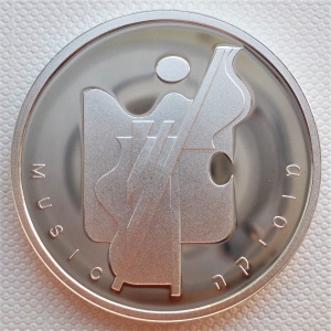 Реверс монеты Израиль, 1 новый шекель, 2001, Музыка