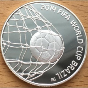 Реверс монеты Израиль, 2 новых шекеля, 2013, Чемпионат мира по футболу 2014