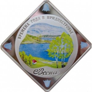 Реверс монеты Приднестровье, 5 рублей, 2011, Четыре времени года - Весна