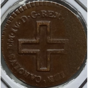 Аверс монеты Савойя, 2 денаро, 1798-1800