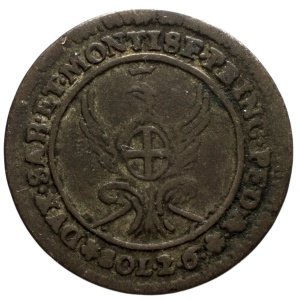 Реверс монеты Савойя, 2.6 сольдо, 1755-1758