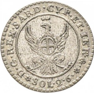Реверс монеты Савойя, 2.6 сольдо, 1798-1799
