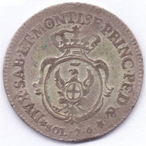 Реверс монеты Савойя, 7.6 сольдо, 1755-1758