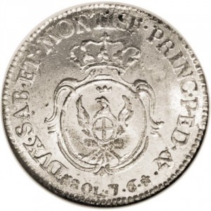 Реверс монеты Савойя, 7.6 сольдо, 1781-1795