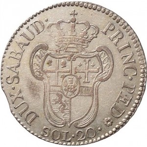 Реверс монеты Савойя, 20 сольдо, 1794-1796