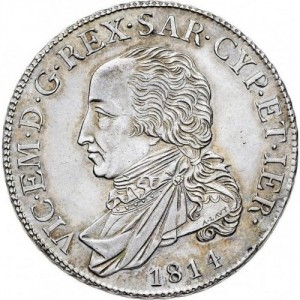 Аверс монеты Савойя, ½ скудо, 1814
