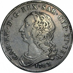 Аверс монеты Савойя, 1 скудо, 1755-1769