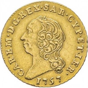 Аверс монеты Савойя, ½ доппии, 1755-1772