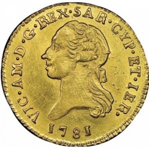 Аверс монеты Савойя, ½ доппии, 1773-1784