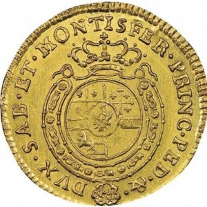 Реверс монеты Савойя, ½ доппии, 1773-1784