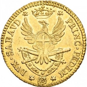 Реверс монеты Савойя, ½ доппии, 1786-1796