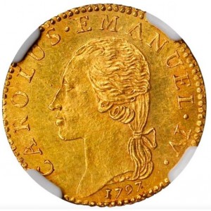 Аверс монеты Савойя, ½ доппии, 1797-1798