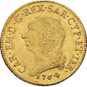 Аверс монеты Савойя, 1 доппия, 1755-1772