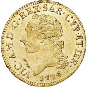 Аверс монеты Савойя, 1 доппия, 1773-1784