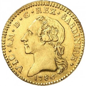 Аверс монеты Савойя, 1 доппия, 1786-1796