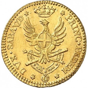 Реверс монеты Савойя, 1 доппия, 1786-1796
