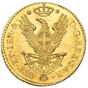 Реверс монеты Савойя, 1 доппия, 1797-1800