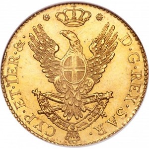 Реверс монеты Савойя, 1 доппия, 1814