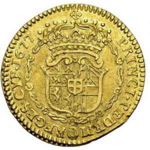 Реверс монеты Савойя, ½ доппии, 1675-1679