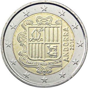 Аверс монеты Андорра, 2 евро, 2014-2025