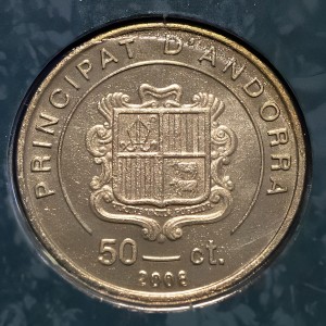 Аверс монеты Андорра, 50 сантимов, 2005-2008