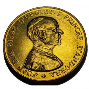 Аверс монеты Андорра, 1 динер, 1986
