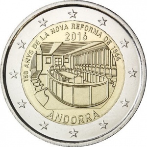 Аверс монеты Андорра, 2 евро, 2016, 150 лет Новой реформе 1866 года