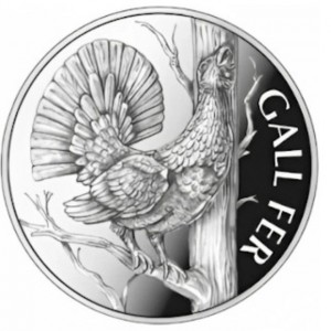 Реверс монеты Андорра, 1.25 евро, 2023, Глухарь