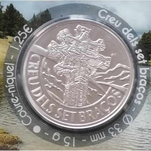 Реверс монеты Андорра, 1.25 евро, 2024, Семиконечный Крест