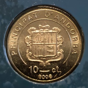 Аверс монеты Андорра, 10 сантимов, 2005-2008
