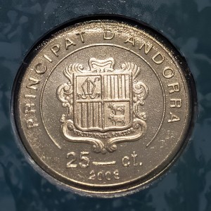 Аверс монеты Андорра, 25 сантимов, 2005-2008