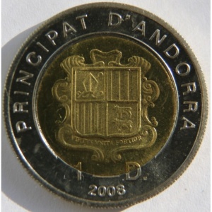 Аверс монеты Андорра, 1 динер, 2005-2008