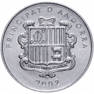 Аверс монеты Андорра, 1 сантим, 2002, Пиренейская серна