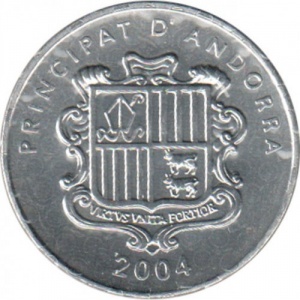Аверс монеты Андорра, 1 сантим, 2004, Санта Колома