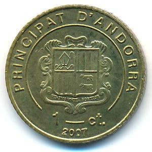 Аверс монеты Андорра, 1 сантим, 2007, Папы 20-го века - Лев XIII