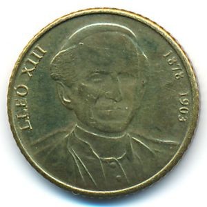 Реверс монеты Андорра, 1 сантим, 2007, Папы 20-го века - Лев XIII