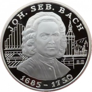 Реверс монеты Андорра, 10 динеров, 1997, Иоганн Себастьян Бах