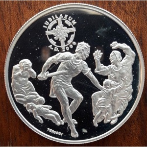 Реверс монеты Андорра, 10 динеров, 1999, Великий Юбилей 2000 года - Избиение младенцев