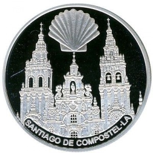 Реверс монеты Андорра, 10 динеров, 2005, Места паломничества в мире - Сантьяго-де-Компостела