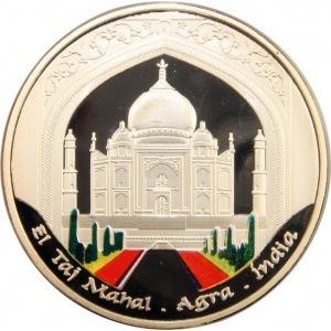 Реверс монеты Андорра, 10 динеров, 2009, Чудеса света - Тадж-Махал