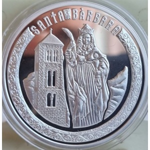 Реверс монеты Андорра, 10 динеров, 2010, Святые помощницы - Святая Варвара Илиопольская