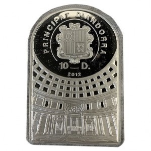 Аверс монеты Андорра, 10 динеров, 2012, Пантеон - Афродита